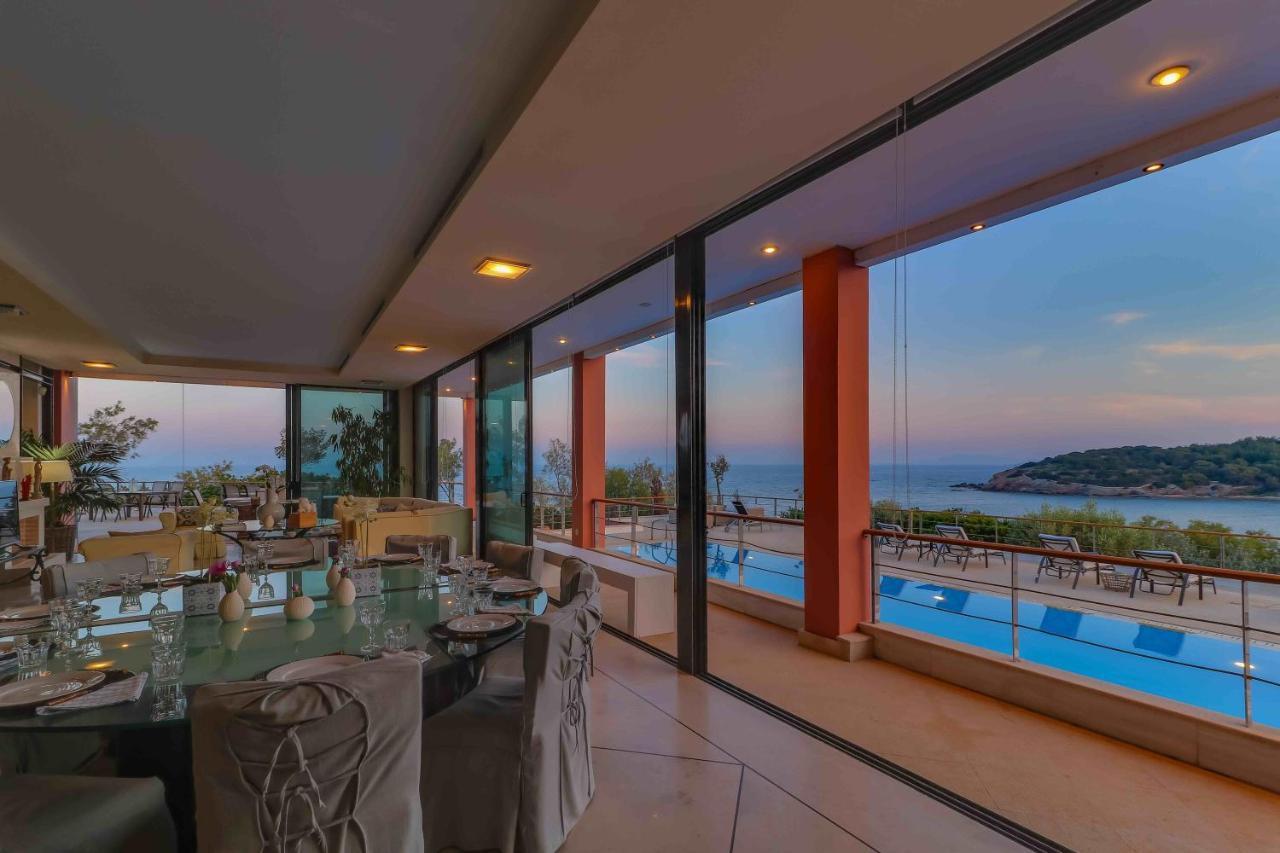 Black Diamond Beachfront Pool Villa Pasithea In Sounio, Athens Sounion Exterior foto