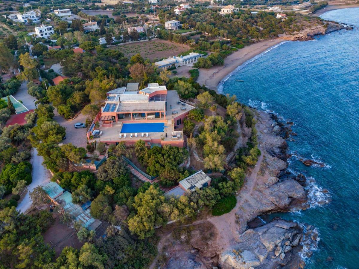 Black Diamond Beachfront Pool Villa Pasithea In Sounio, Athens Sounion Exterior foto