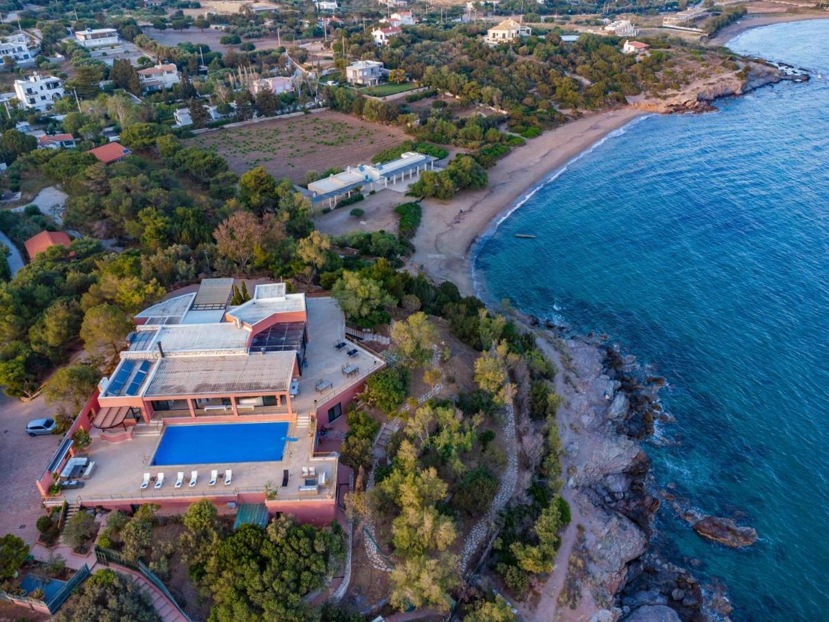 Black Diamond Beachfront Pool Villa Pasithea In Sounio, Athens Sounion Exterior foto